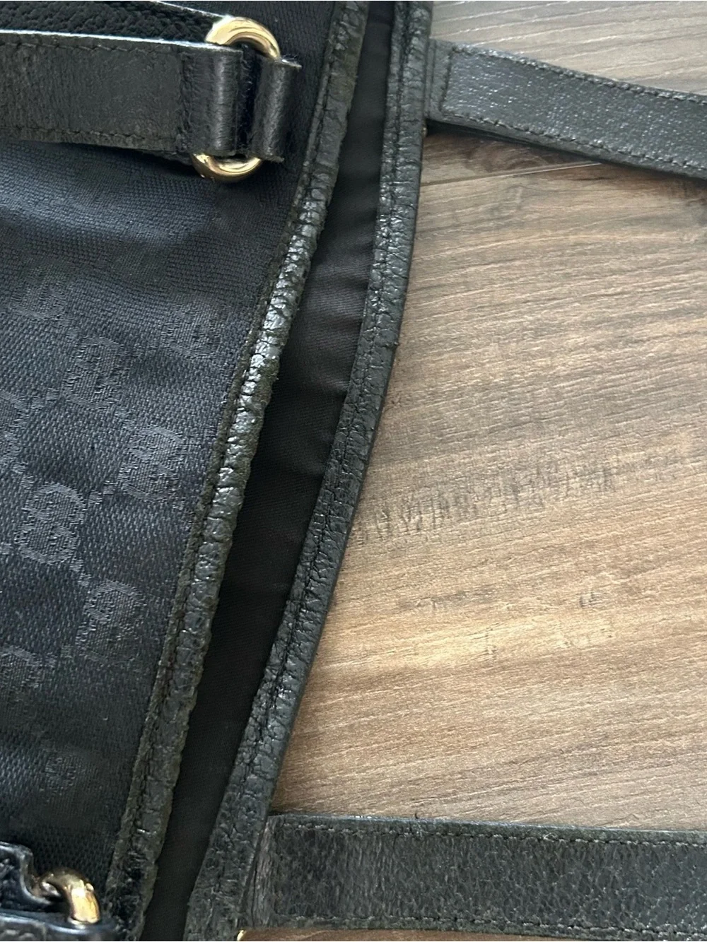 Gucci Black Monogram Canvas Tote with Gold Hardware - Picture 4 of 10